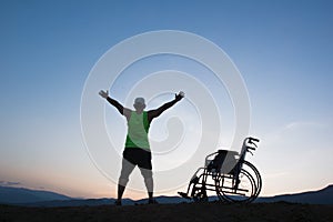 Freedom disabled man wheel chair