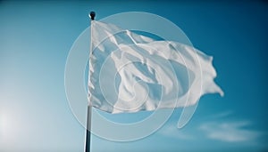 Freedom flying high, patriotism symbolized by waving flagpole generated by AI