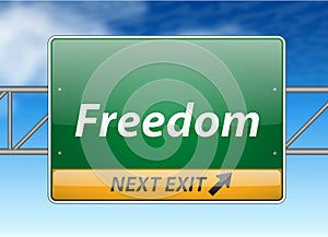 Freedom Freeway Exit Sign