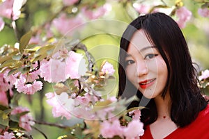 Freedom happy woman feeling free in nature in spring summer outdoor