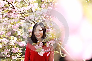 Freedom happy woman feeling free in nature in spring summer outdoor