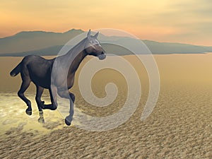 Freedom of the horse - 3D render