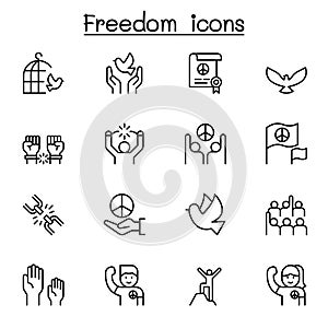 Freedom icon set in thin line stlye photo
