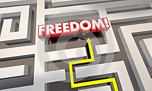 Freedom Liberation Get Out of Maze Arrow