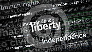 Freedom Liberty Human rights news titles illustration