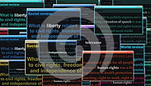 Freedom Liberty Human rights news titles illustration