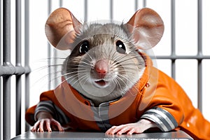 A freedom-loving mouse sits behind bars