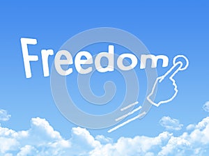 Freedom message cloud shape