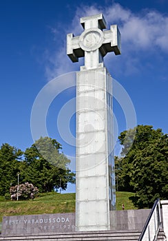 Freedom monument on Freedom Square, is devoted to Emancipating war of 1918-1920, Tallinn,