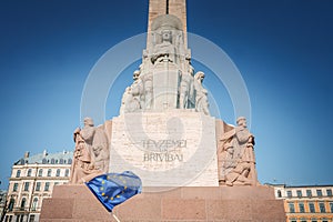 The Freedom Monument in Riga town in Latvia as symbol of the freedom