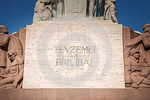 The Freedom Monument in Riga town in Latvia as symbol of the freedom