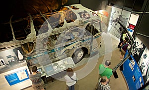 Freedom Riders Bus Bombing exhibit at the National Civil Rights Museum at the Lorraine Motel