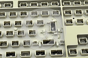 Freedom of speech, censorship and bans on the Internet, a computer keyboard without keys