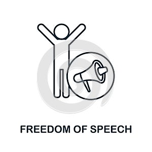 Freedom Of Speech icon. Line element from human rights collection. Linear Freedom Of Speech icon sign for web design