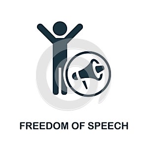 Freedom Of Speech icon. Monochrome sign from human rights collection. Creative Freedom Of Speech icon illustration for