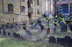 Burial Grounds for King`s Chapel Freedom Trail Revolutionary War Times. photo