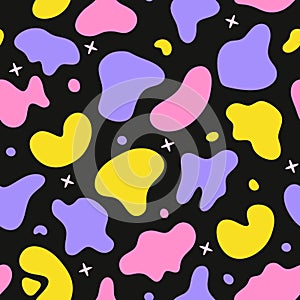 Freeform shape. Seamless pattern with Abstract irregular random blobs. Modern forms for design and print. Vector
