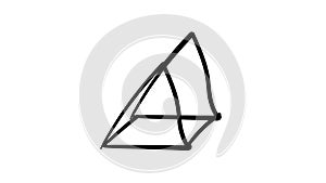 Freehand drawing infographic element - isometric pyramid.