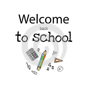 Freehand drawing school items. Back to School