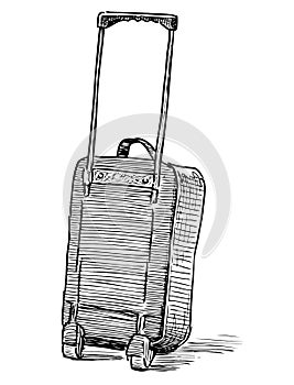 Freehand drawing of suitcase for trips photo
