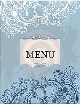 Freehand floral pattern menu