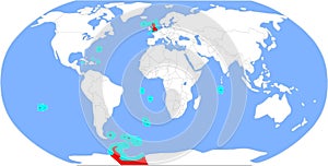 Freehand map : British Overseas Territories