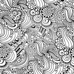 Freehand seamless drawings with doodle elements
