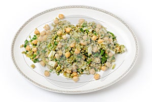 Freekeh chickpea salad from above photo