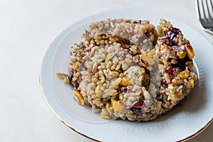 Freekeh Grain Tabule with Barberries, Peanut and Corn / Tabula Frik or Firik Bulgur / Bulghur.