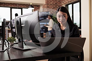 Freelance coder typing machine learning server code