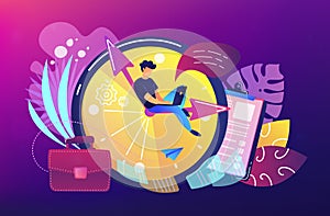 Time management concept vector illustration.