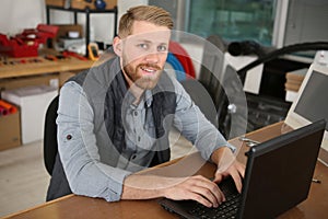 freelance developer smiling at camera