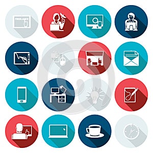 Freelance Icon Flat Set
