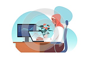 Freelance, remote work, business data analysis, coding concept photo