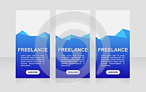 Freelance translator positions web banner design template