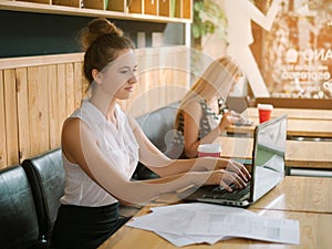 Freelance work cafe break successful concept