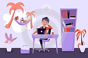 Freelance Work Cartoon Composition