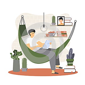 Freelance worker, vector flat style design illustration