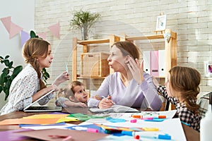 Freelance Worker Yelling at Her Daughter