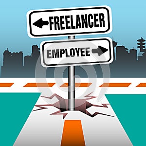 Freelancer employee signpost