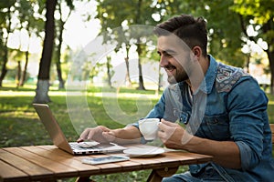 Freelancer hipster man working