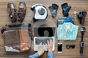 Freelancer needs mock up on wooden table in home interior