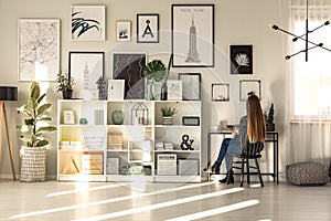 Freelancer woman in home office photo