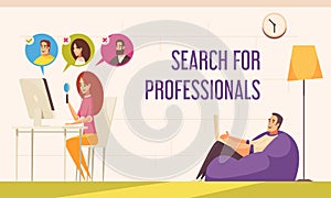 Freelancers Work Flat Composition