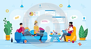 Freelancers Work and Leisure Flat Vector Concept