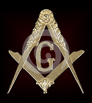 Freemasonry golden medal square & compass