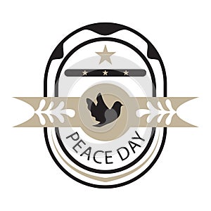 Peace Day emblem logo in commemoration of the day of peace in September photo