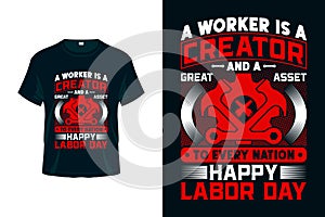 Happy Labor Day - USA Labour Day T-shirt Design_12 photo