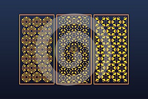 Modern Geometric Islamic Panel Set Abstract Decorative Screen & CNC Cut Designs