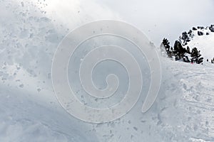 Freerider snowboarder in snow powder